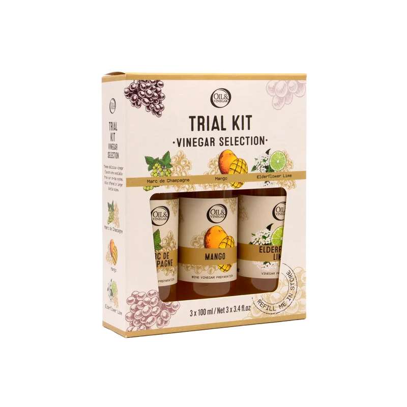 Cadeauset van 3 Azijnen - Trial Kit- 3x100ml