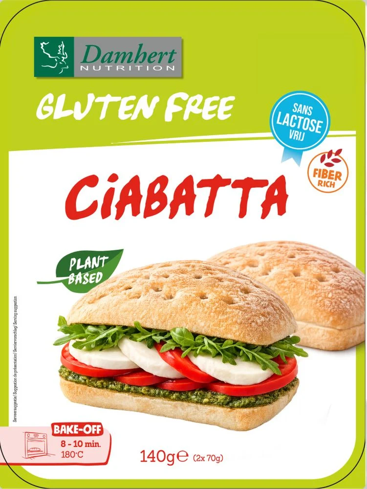 Damhert Glutenvrije Ciabatta Plantbased 140 gram
