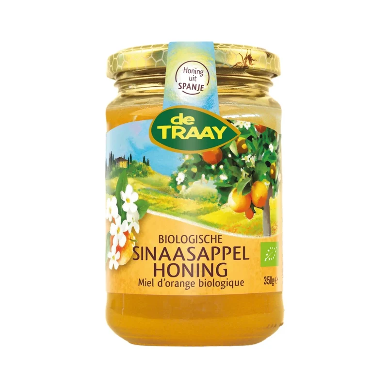 De Traay Biologische Sinaasappelhoning 350g