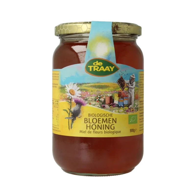 De Traay Biologische Bloemenhoning 900g