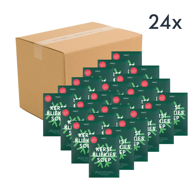No waste starter per post | Kerstkliekjessoep - brievenbus cadeau | Doos met 24 stuks