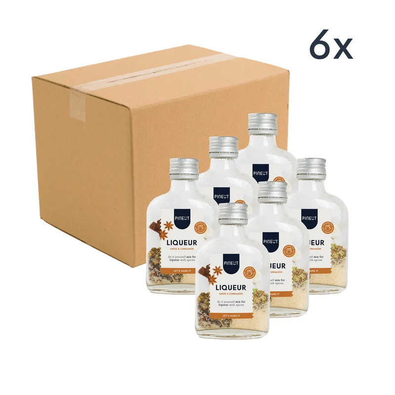 Likeur maken | Likeur | Zakflacon | Holy shot | Anijs & Kaneel | Cadeau | BIO | Doos met 6 stuks
