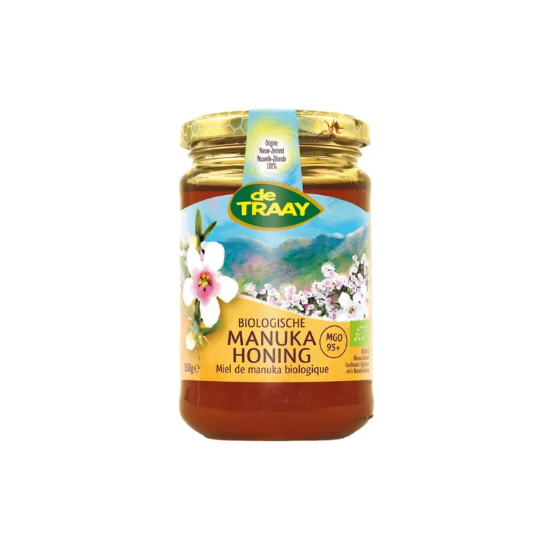 Biologische manukahoning MGO 95+ 350g Nieuw-Zeeland de Traay (vloeibaar)