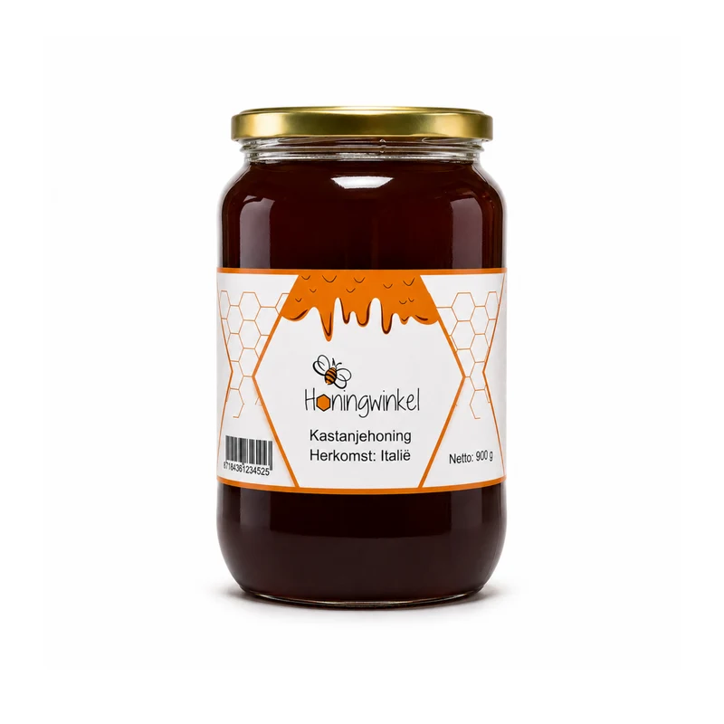 Kastanjehoning 900g Italië Honingwinkel (vloeibaar)