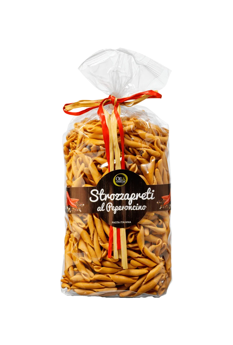 Rode Pasta verfijnd met Rode Chilipeper - Strozzapreti al Peperoncino - 500g
