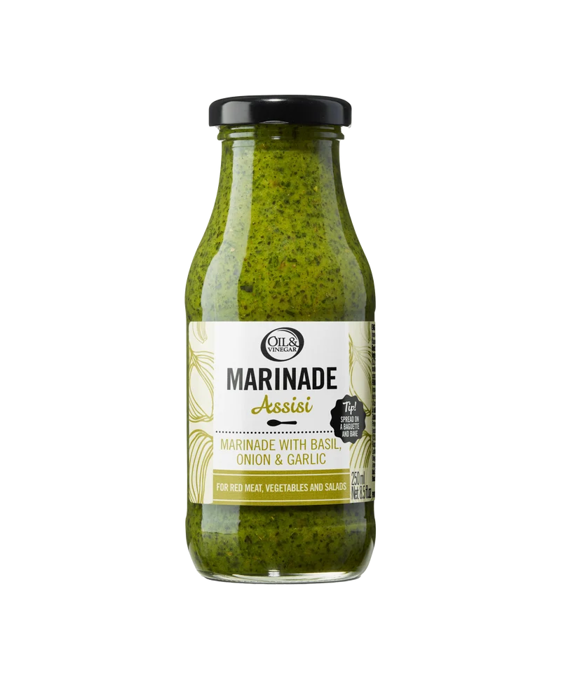 Marinade Assisi met Basilicum, Ui & Knoflook - 250ml