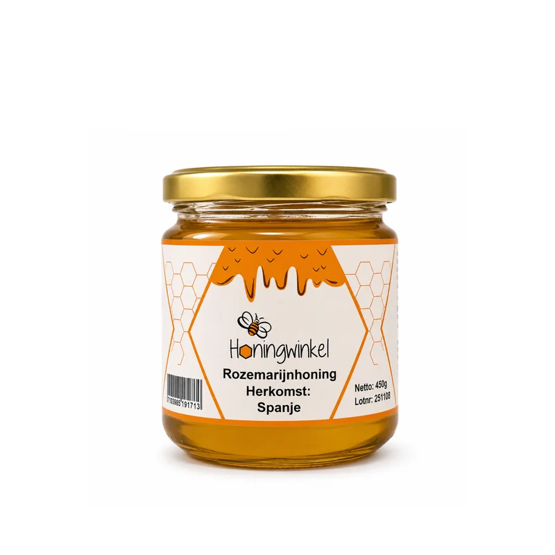 Rozemarijnhoning 450g Spanje Honingwinkel (vloeibaar)