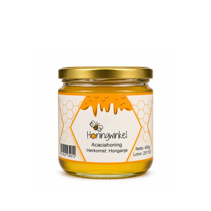 Acaciahoning 450g Hongarije Honingwinkel (vloeibaar)