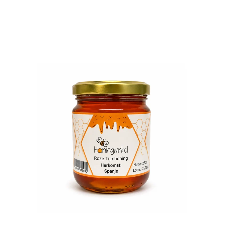 Roze tijmhoning 250g Spanje Honingwinkel (vloeibaar)