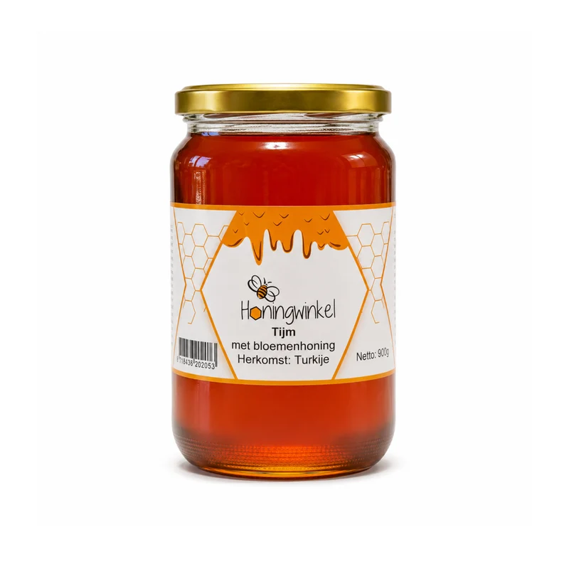 Tijm met bloemenhoning 900g Turkije Honingwinkel (vloeibaar)