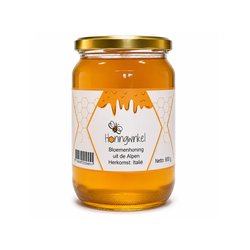 Bloemenhoning 900g Alpen, Italië Honingwinkel (vloeibaar)