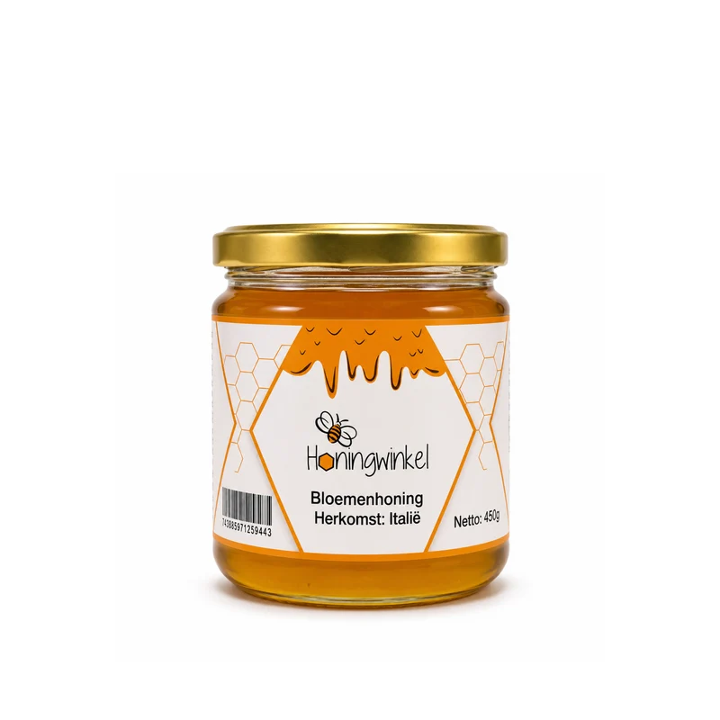 Bloemenhoning 450g Italië Honingwinkel (vloeibaar)