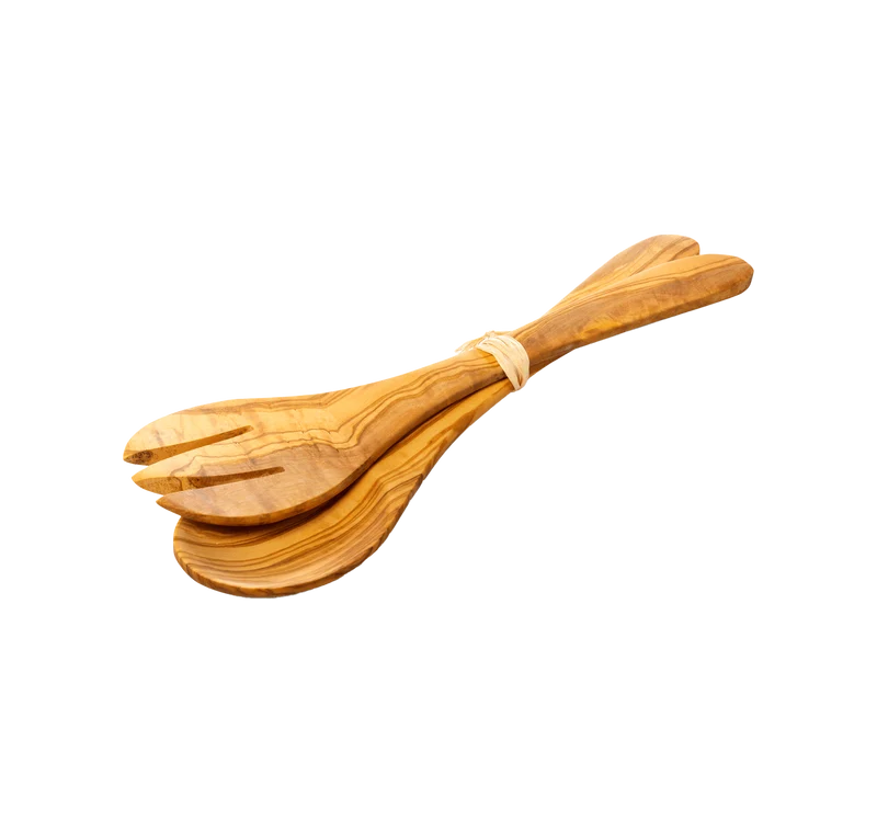 Olijfhouten Saladebestek - 30cm