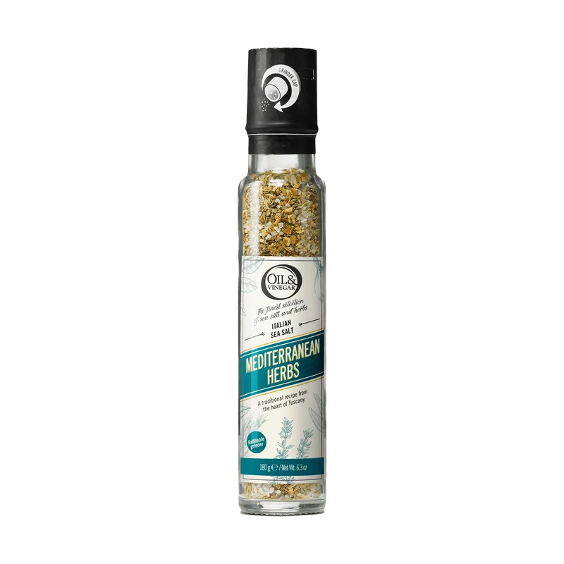 Italiaans zeezout met Mediterrane kruiden - Met navulbare molen – 200g