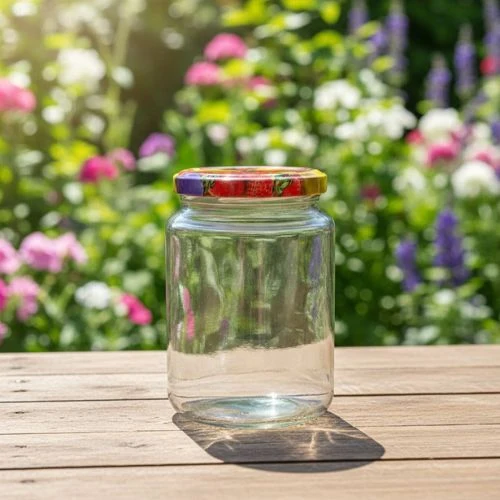 Glazen pot 375 ml met deksel – 6 stuks set rond potje