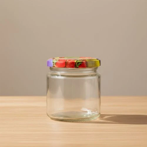 Glazen pot 212 ml met deksel – 6 stuks set met fruitdeksel