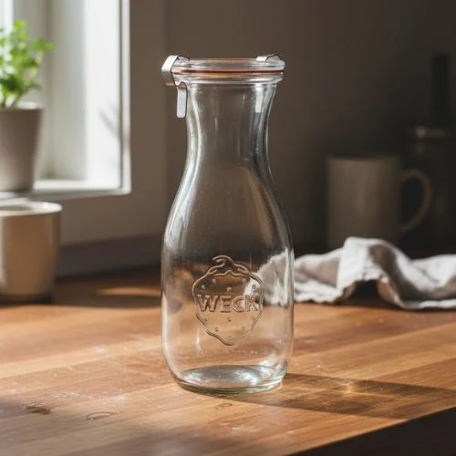 Weck sapfles 530 ml – glazen fles met klemdeksel per tray van 16 stuks