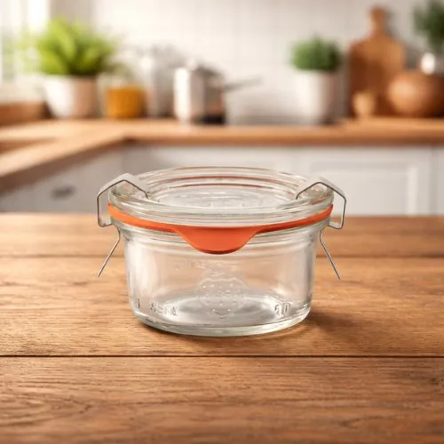 Mini weckpot 50 ml – glazen inmaakpotjes met klemdeksel per tray van 20 stuks
