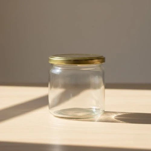 Glazen pot 385 ml – lage pot met brede opening per tray van 12 stuks