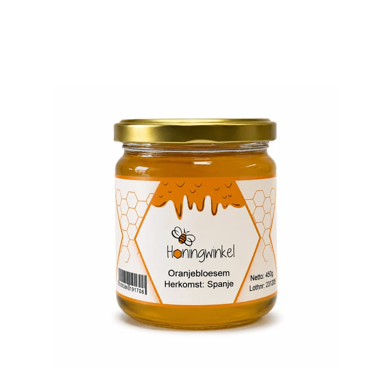 Oranjebloesem honing 450g Spanje Honingwinkel (vloeibaar)
