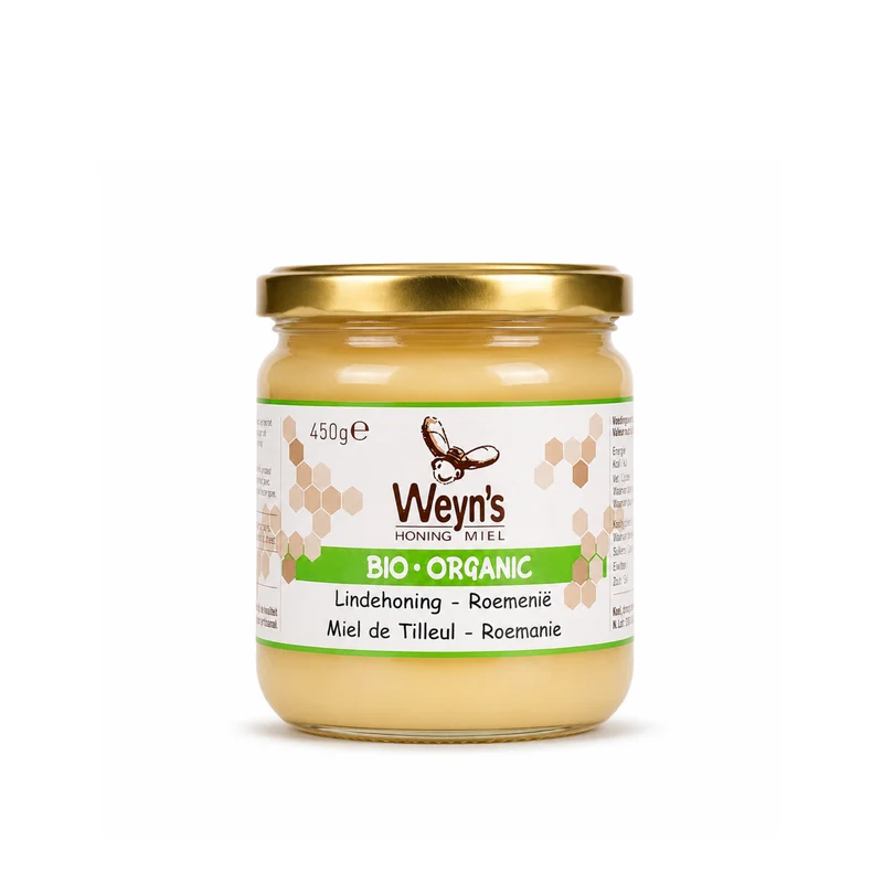 Biologische lindehoning 450g Roemenië Weyn's