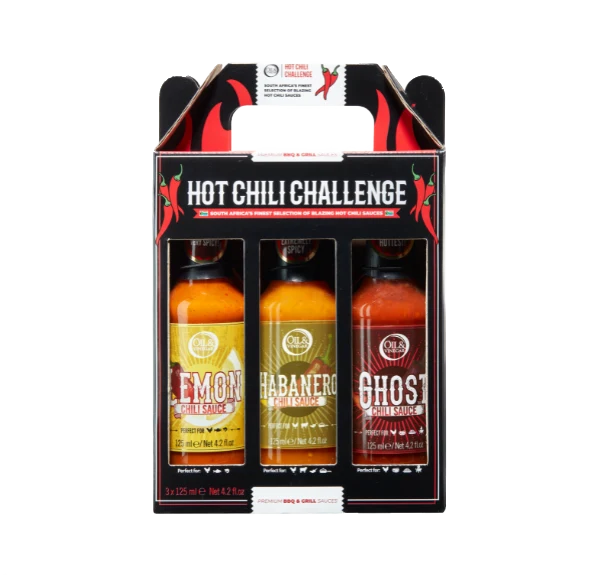 Hot Chili Challenge – Cadeauset met 3 Chilisauzen - 3x125ml