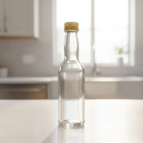Glazen krophals fles 200 ml – inclusief dop per tray van 35 stuks