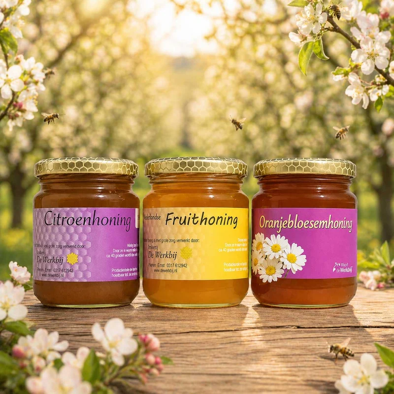 Frisse Honing Deal – Citroenhoning, Fruithoning & Oranjebloesemhoning 250g