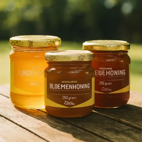 Honing Proefpakket – Nederlandse Lindehoning, Heidemelange & Bloemenhoning 250gr