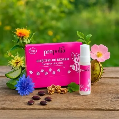 Oogcontourroller met koninginnengelei en cafeïne – Propolia 15 ml