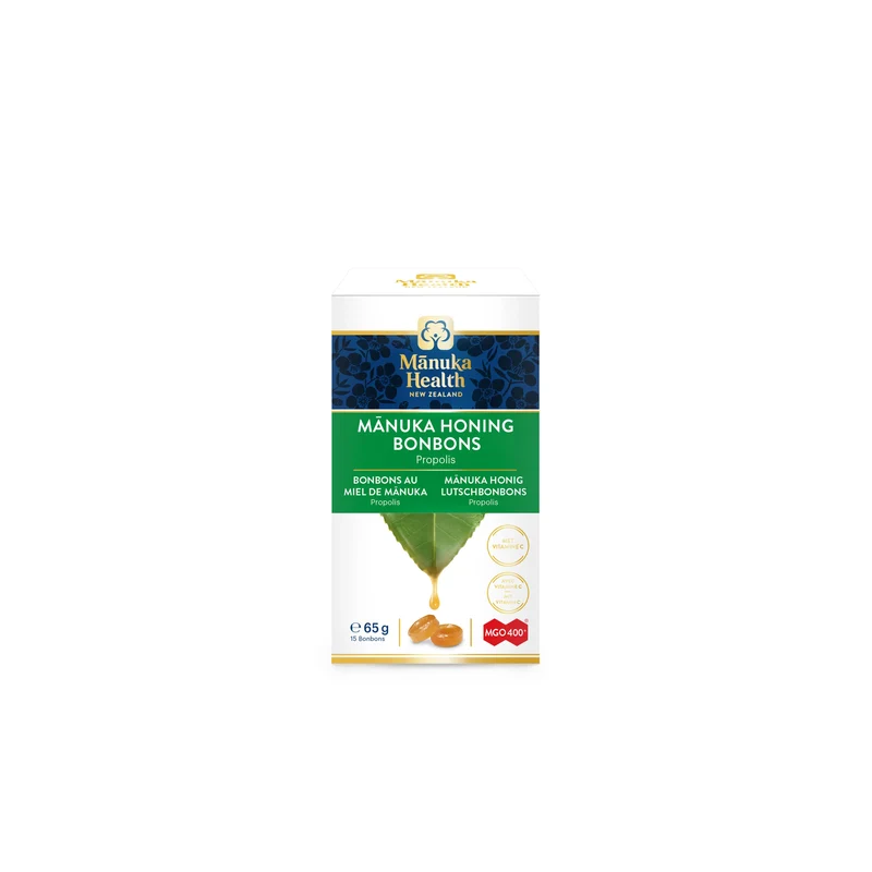 Manukahoning druppels (zuigtabletten) 65g met propolis en vitamine C Manuka Health