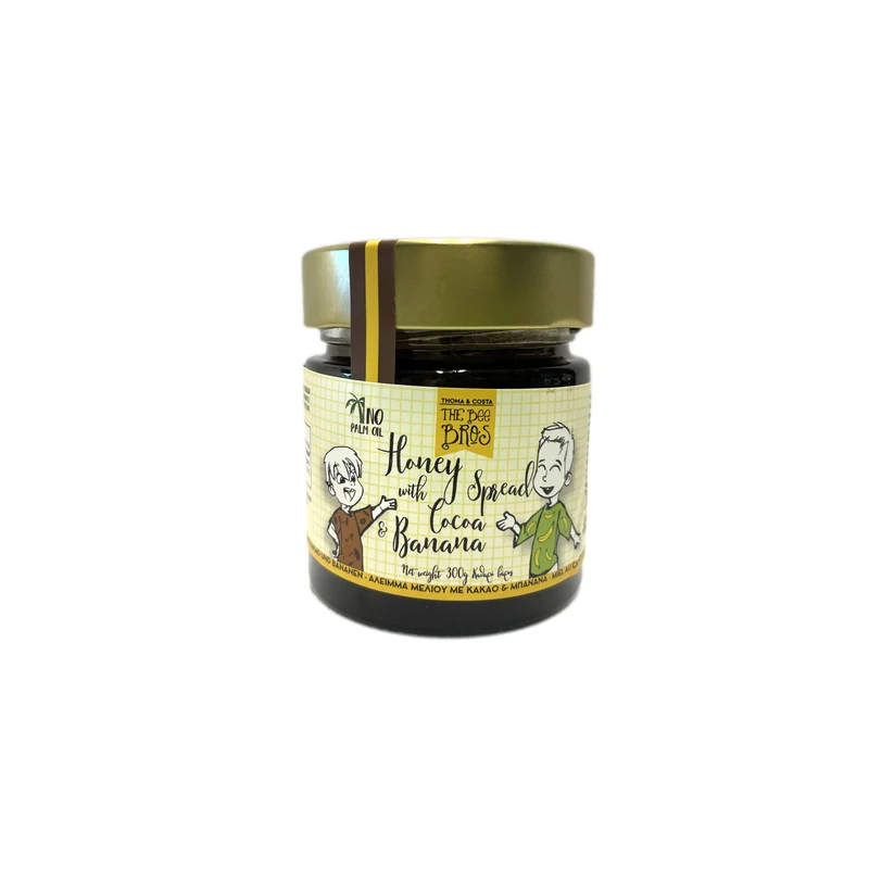 Honing beleg cacao banaan 300g Griekenland The Bee Bros