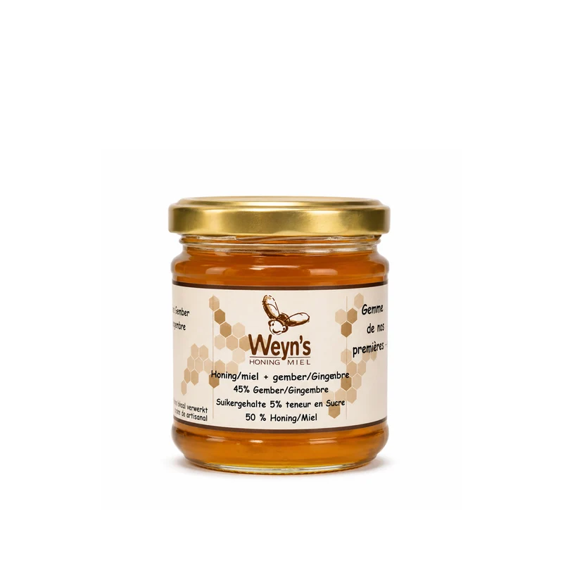 Honing met Gember 250g België Weyn's (vloeibaar)