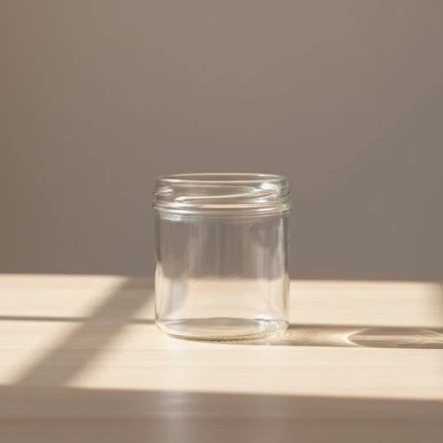 Glazen pot 405 ml met plastic deksel – rond potje per tray van 12 stuks