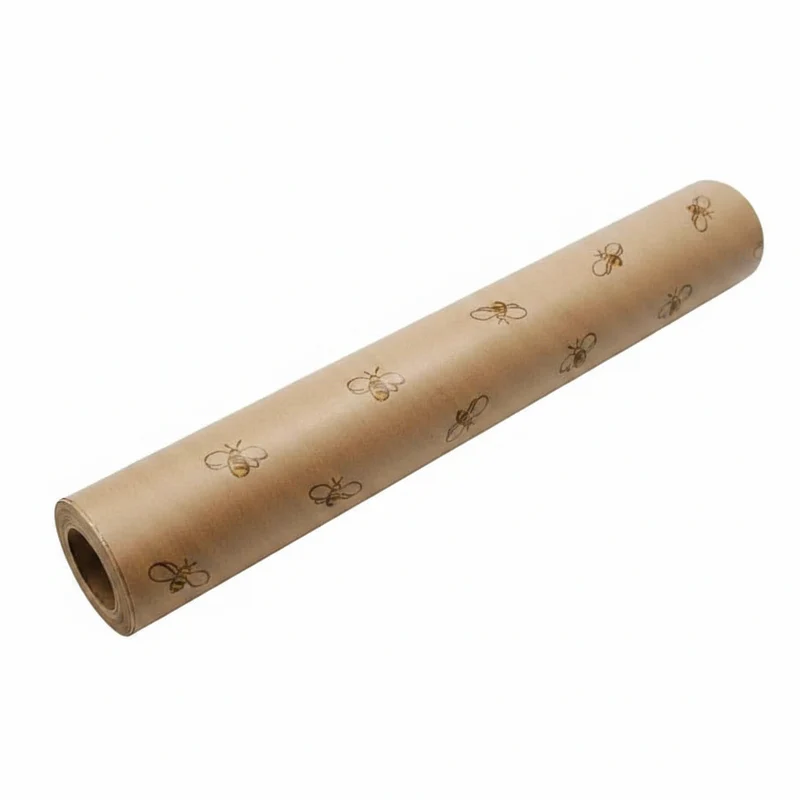 Inpakpapier met bijenprint – rol 25m x 70cm cadeaupapier