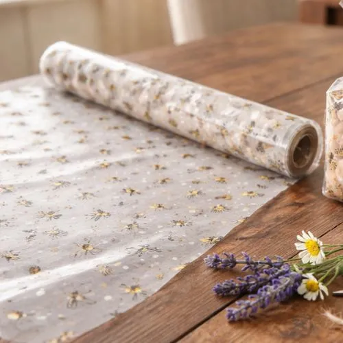 Transparant cadeaufolie met bijenmotief – rol 50m x 70cm