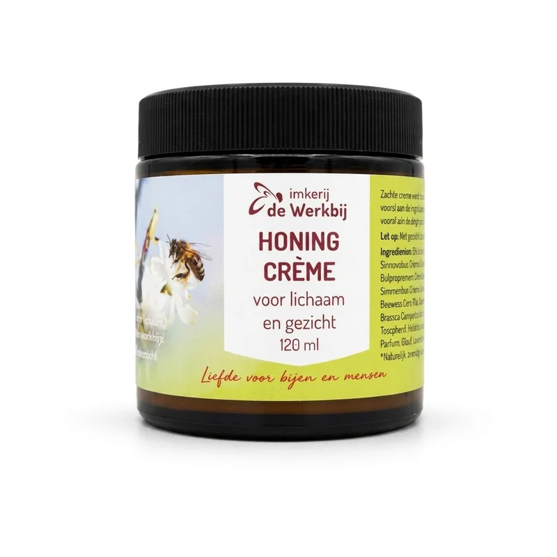 Honingcrème 120 ml – Verzorgende Crème met Honing voor Gezicht & Lichaam