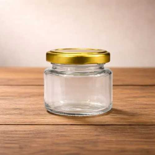 Glazen pot rond 106 ml lage variant – tray van 30 stuks voor honing en spreads
