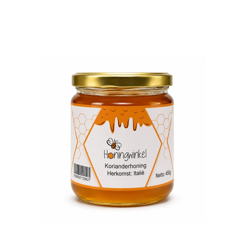 Korianderhoning 450g Italië Honingwinkel (vloeibaar)