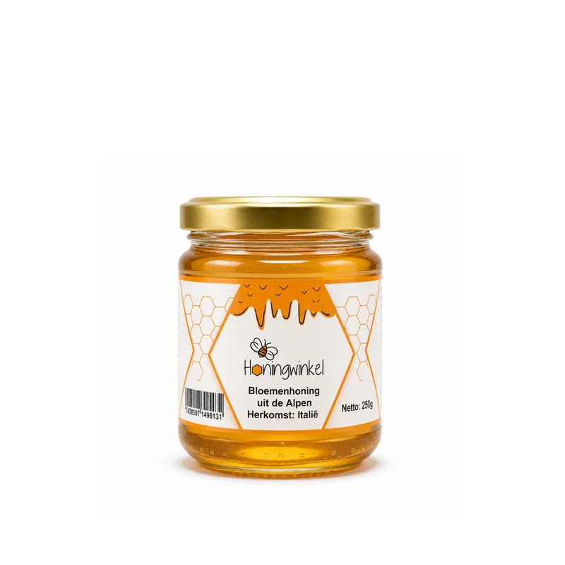 Bloemenhoning Alpen 250g Italië Honingwinkel (vloeibaar)