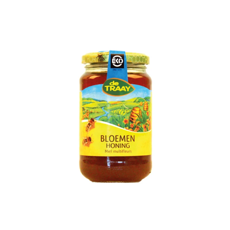 Biologische bloemenhoning 350g de Traay (vloeibaar)