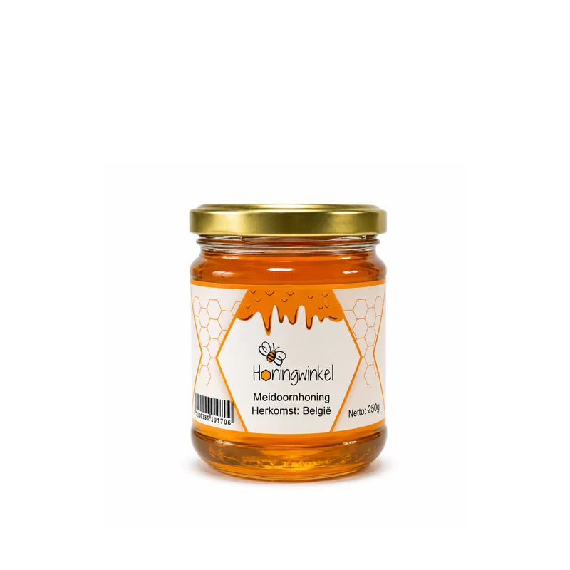 Meidoornhoning 250g België Honingwinkel (vloeibaar)