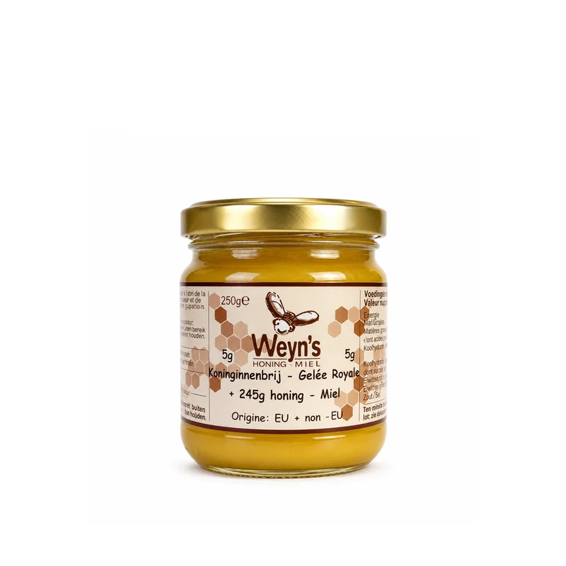Honing met koninginnebrij (Royal Jelly) 250g Weyn's (vloeibaar)