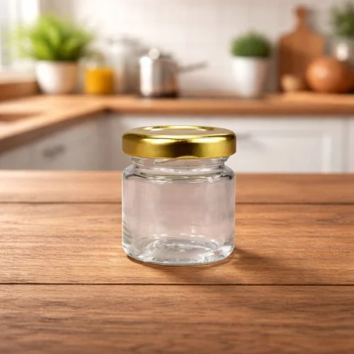 Glazen pot rond 41 ml – mini honingpotje per tray van 46 stuks