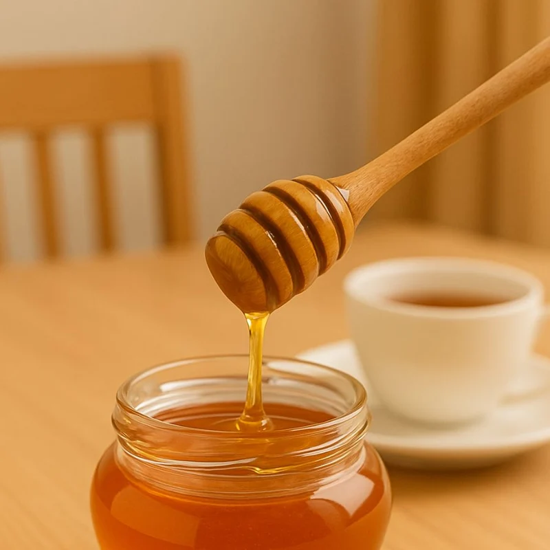 Houten Honinglepel – Honingdraaier voor Perfect Doseren van Honing