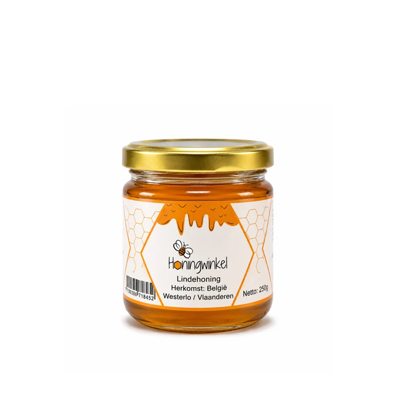 Lindehoning 250g België Honingwinkel (vloeibaar)