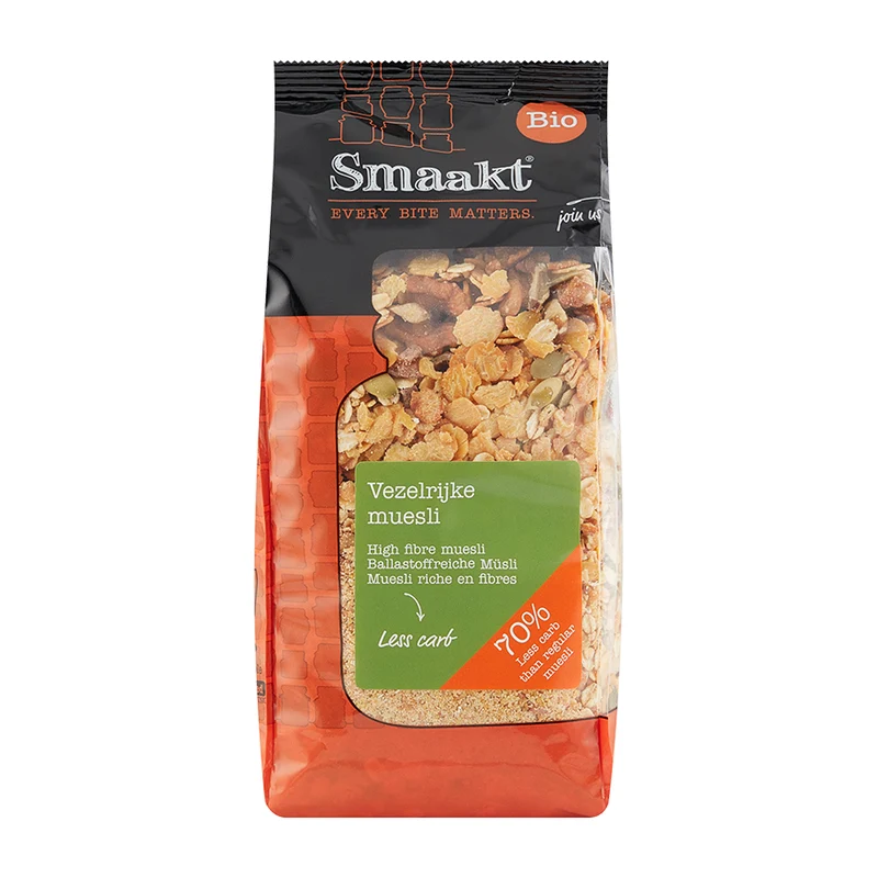 Smaakt Less Carb Vezelrijke Muesli 500 gram