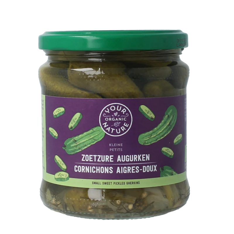 Your Organic Nature Augurken zoetzuur 330 gram