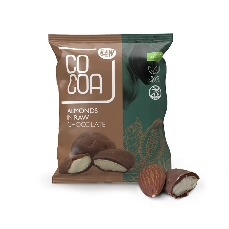 Cocoa Amandelen met Pure Chocolade RAW 70 gram
