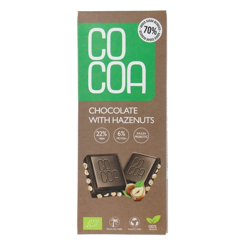 Cocoa Biologische Chocolade Reep Met Hazelnoten 40 gram